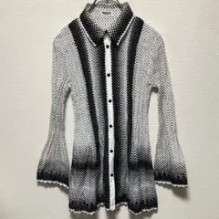 ヒロコビズ チュニックブラウス プリーツ加工 ドット柄 ペプラム袖 ドレスシャツのサムネイル