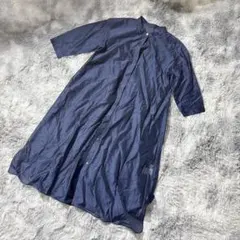 GEORGES RECH ネイビー ロングシャツワンピース 38 春夏　デートのサムネイル