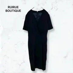 t045 ルイルエブティック ドレス 紺 M セレモニー タイトワンピース 春夏のサムネイル