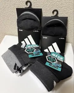 adidas メッシュソックス 3足組24-26cm×2セット（6足）