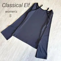 【クラシカルエルフ】アメスリレイヤード風フレアスリーブトップス 長袖 リブ Sのサムネイル