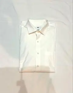ユニクロ ノンアイロン シャツ 白 XL スリム フィット