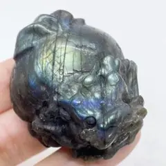 天然石】ラブラドライト ゴリラの置物☆カービング - メルカリ