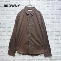 【BROWNY】長袖シャツ ブラウン コットン カジュアル シンプル メンズのサムネイル