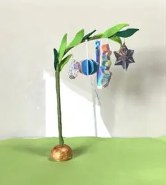 七夕飾り　キラキラ笹の葉さらさら パステルカラー短冊　ハンドメイド