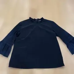 BEATRICE シアー切り替えサテンブラウス ネイビー 38 | Mercari