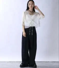 JEANASIS  ジーナシス  ドロストシャーリングブラウス