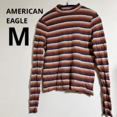 AMERICAN EAGLE 【M】ストライプ長袖ニット 暖色　グラデーション