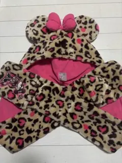 ミニーマウス ヒョウ柄ファンキャップ マフラー