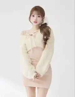 Darich 新品値札付　ケーブルニットソーセットミニワンピース　PNK FL