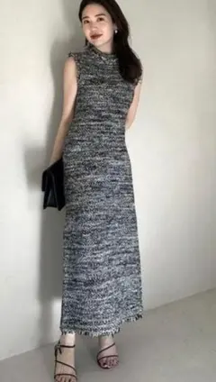 RiuTweed cardigan knit dress Rちゃん - メルカリ