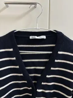 ZARA ストライプ ニットカーディガン