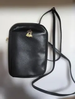 ブラックレザーショルダーバッグ