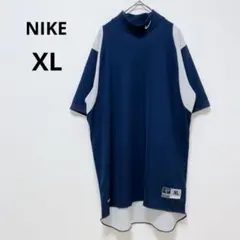 美品⭐️ ナイキ モックネック トレーニングシャツ ネイビー 野球 メッシュ素材
