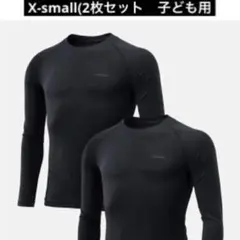コンプレッションウェア　子ども用　黒　2枚セット　TSLA スポーツインナー