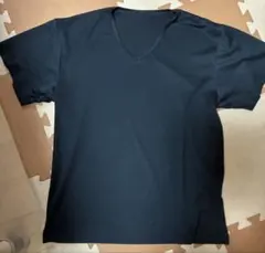 Vネック 半袖 Tシャツ ブラック Lサイズのサムネイル