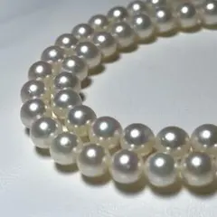 美品 花珠のようなテリ巻き アコヤパール チョーカー 6.0〜6.5㎜ M735