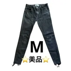 ⭐️美品　アズールバイマウジー　リペアスキニーデニム　ブラック　黒 M ダメージのサムネイル