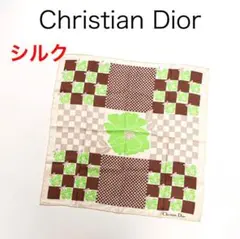 H4231f◾️クリスチャンディオール　花柄レトロ　シルクスカーフのサムネイル