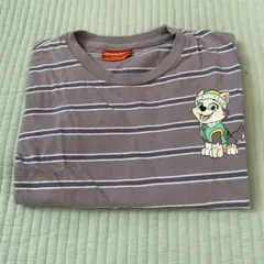 しまむら　PAW Patrol Tシャツ グレー ストライプ　110