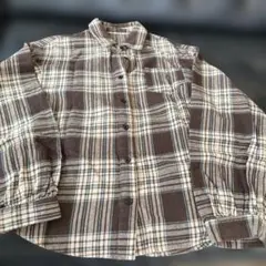 146 チェック柄 長袖シャツ ブラウン　ロデオクラウンズ　フリー　RODEO