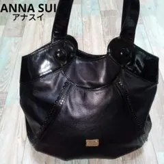 ANNA SUI　トートバッグ　ブラック　天然皮革　エナメル　アナスイ　レザーのサムネイル