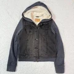 HOLLISTER デニムジャケット パーカー切替 ボア S フーディーブルゾンのサムネイル