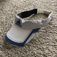 adidas バイザー ホワイト/ブルー A8