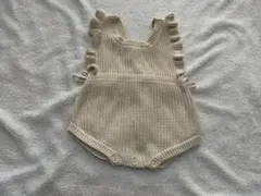 mämärakuフリル付きニットサロペット 80 ロンパース