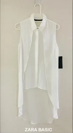 新品未使用タグ付き【ZARA BASIC】 ノースリーブブラウス 白 XS