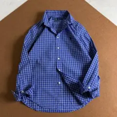 現行✨美品　ラルフローレン　ポニー刺繍　ＢＤ　チェック　シャツ　ブルー　洗える