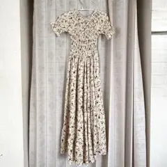 ロディスポット 花柄オフショルダー 半袖 ロングワンピース