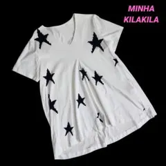 MINHA KILAKILA スター星プリント Aライン Tシャツ 白黒5653のサムネイル