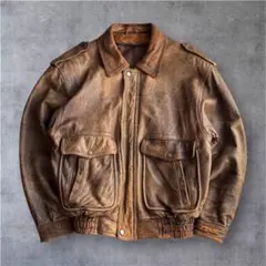 90s A-2 レザージャケット 羊革 短丈 vintage アメカジ 古着