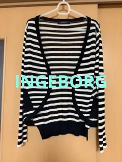 （セール中）INGEBORG インゲボルグ ボーダー柄 薄手 長袖カーディガンのサムネイル