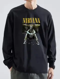 新品未使用 NIRVANA ロンT ブラック Lサイズ相当　商品番号A