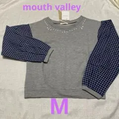 新品　Mouth Valley ビジュー付き　長袖　トップス　シャツ　グレー　②