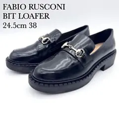 ファビオルスコーニ ビットローファー ブラック ゴールド タンクソール 厚底