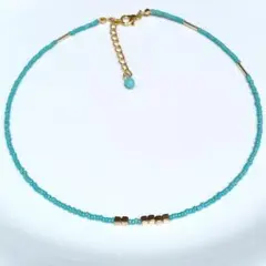 №689　MIYUKIシードビーズ×チェコドロップチョーカー・ネックレス