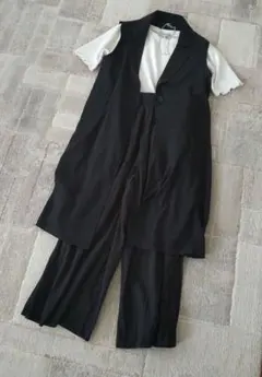 ボトムス パンツ ブラック色 カジュアルパンツ ワイドパンツ イージーパンツ