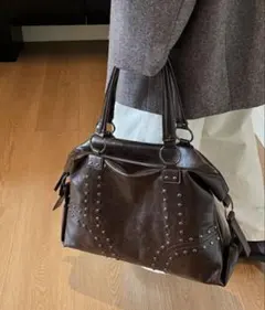 Y2Kフェイクレザースタッズボストンショルダーバッグのサムネイル