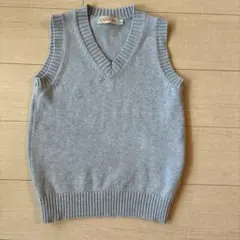 Vネック ニット ベスト　グレー　CAMPURE　Sサイズ