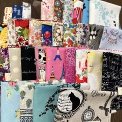 訳あり＊はぎれセット（国産、USA、北欧、リバティ、YUWA）約35枚