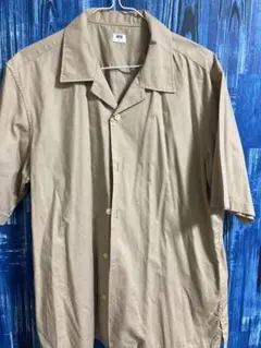UNIQLO ベージュ 半袖シャツ Lサイズ コットン混合