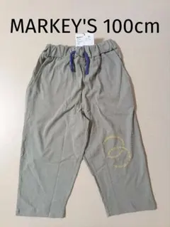 新品 MARKEY'S グレー ワンポイント パンツ 100cm 男の子 女の子