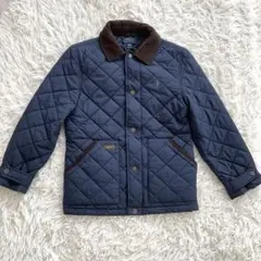 美品　POLO ポロラルフローレン　キルティングコート　ネイビー　150