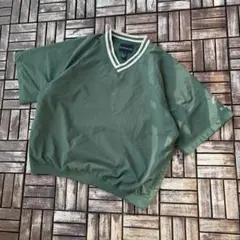 ULTRA CLUB リブライン 半袖ナイロンジャケット プルオーバー 刺繍