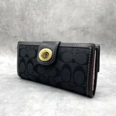 Coach Signature Canvas Turnlock Wallet