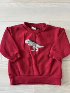 petit main 赤い恐竜トレーナー