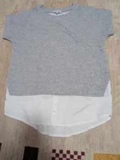 GLOBAL WORK 半袖Tシャツ S グレー/ホワイト